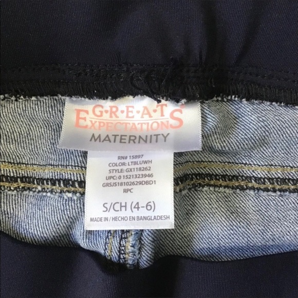 Great Expectations Maternity Jean Shorts Size S 4-6 Bermuda Cuffed 5 Pockets - Picture 3 of 4